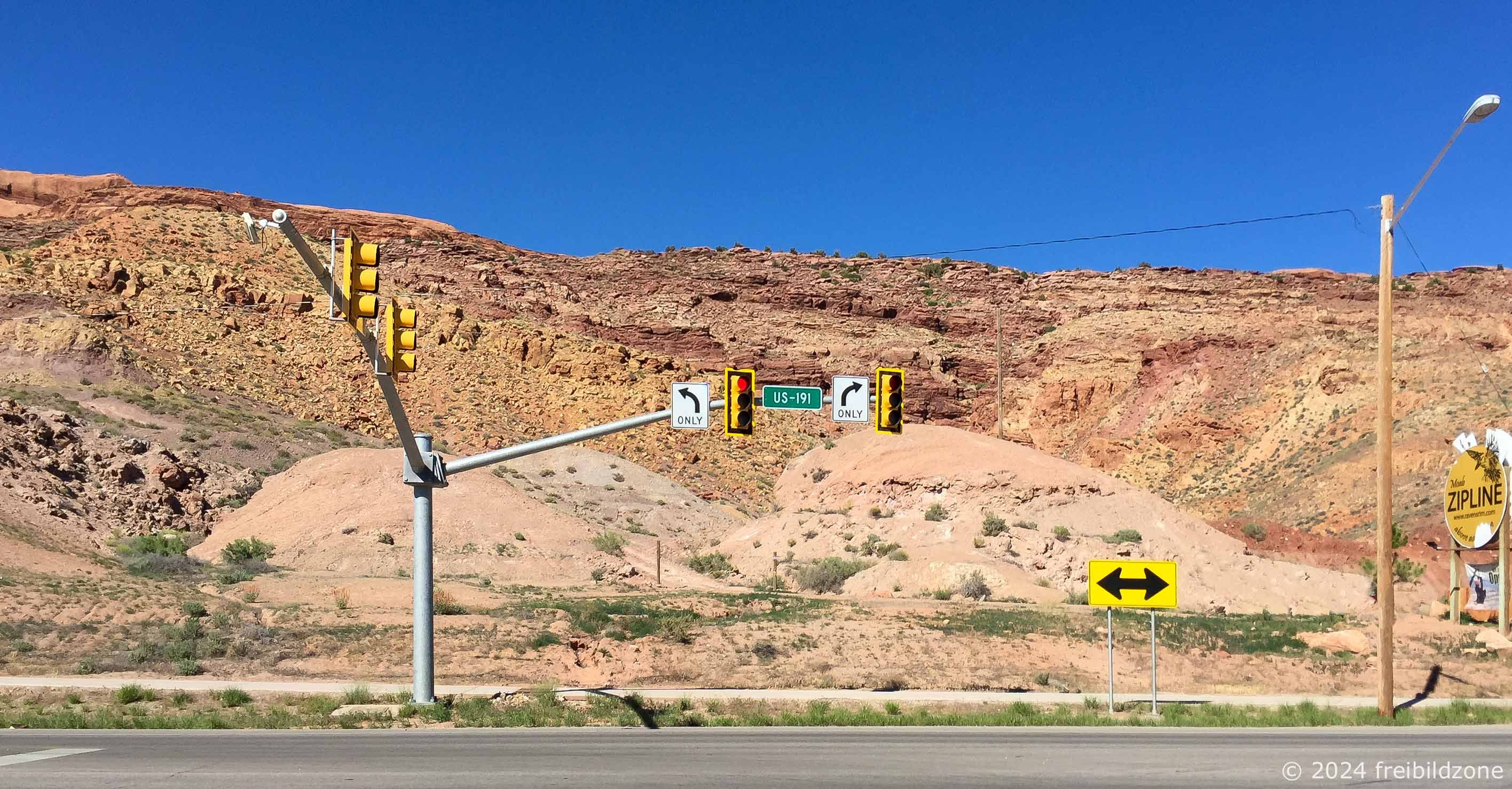 Main road in Moab, Utah, USA