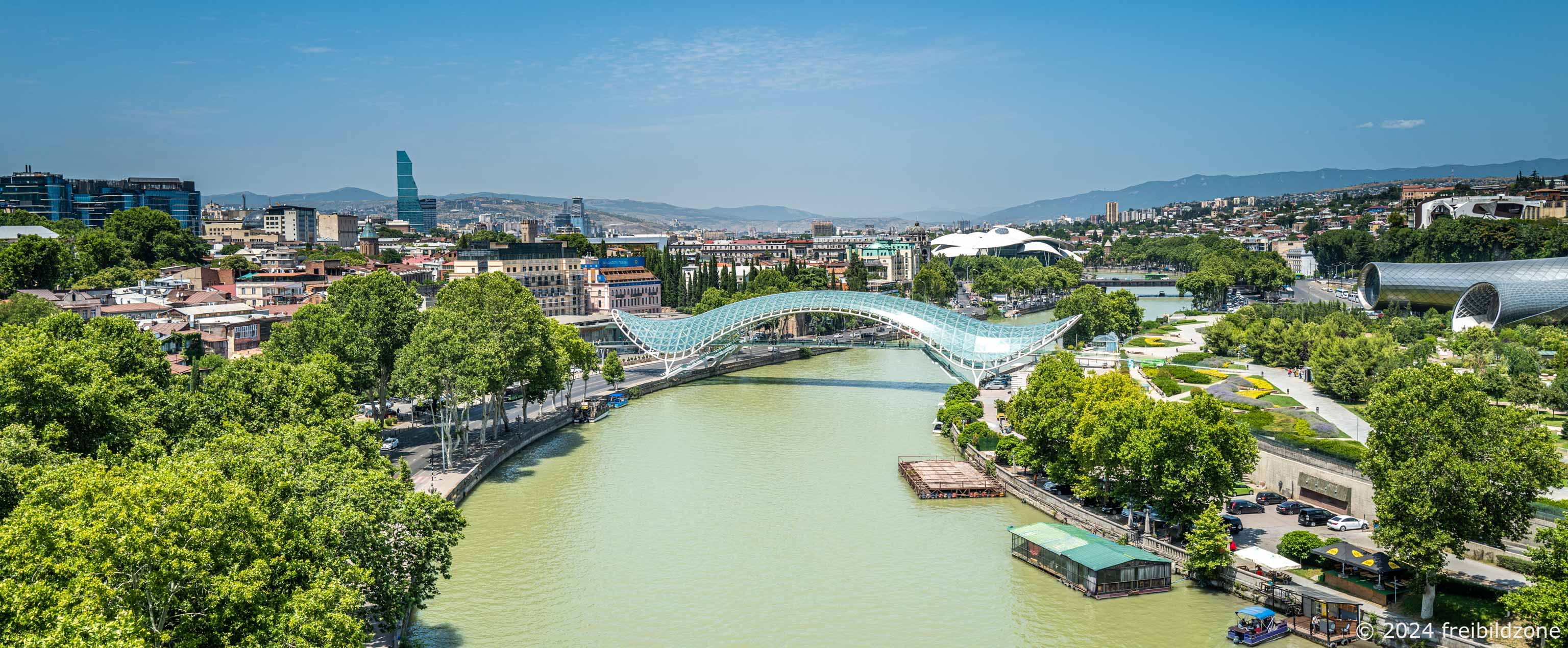 Bridge of Peace over Kura River, Tbilisi, Georgia