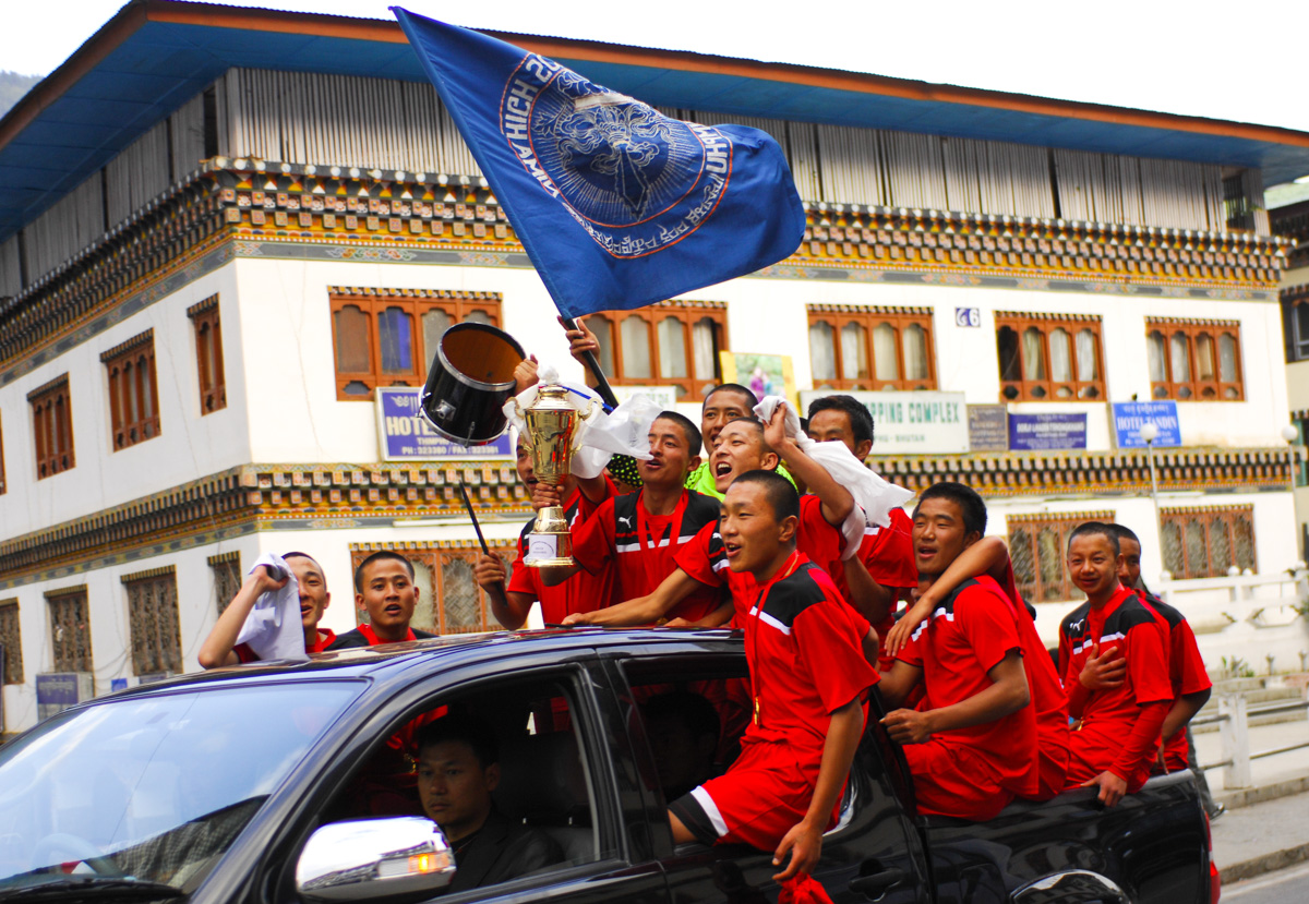 The soccer Team win, Thimphu, Bhutan