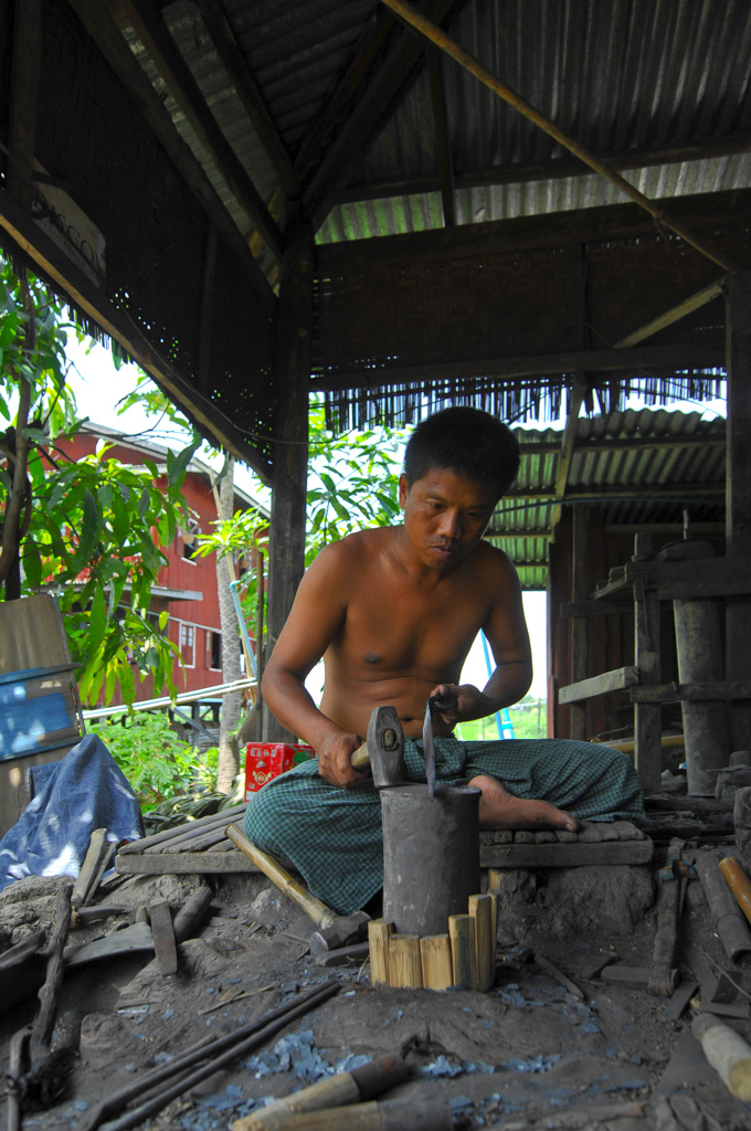 Blacksmith at Inle Lake, Nan Pan, Myanmar