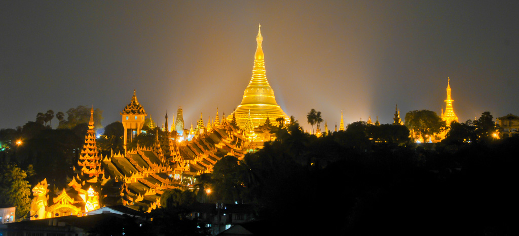 Shwedagon Pagoda at night, Yangon