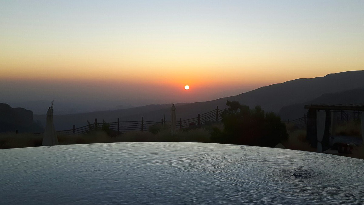 Sonnenuntergang im Alila Jabal Akhdar