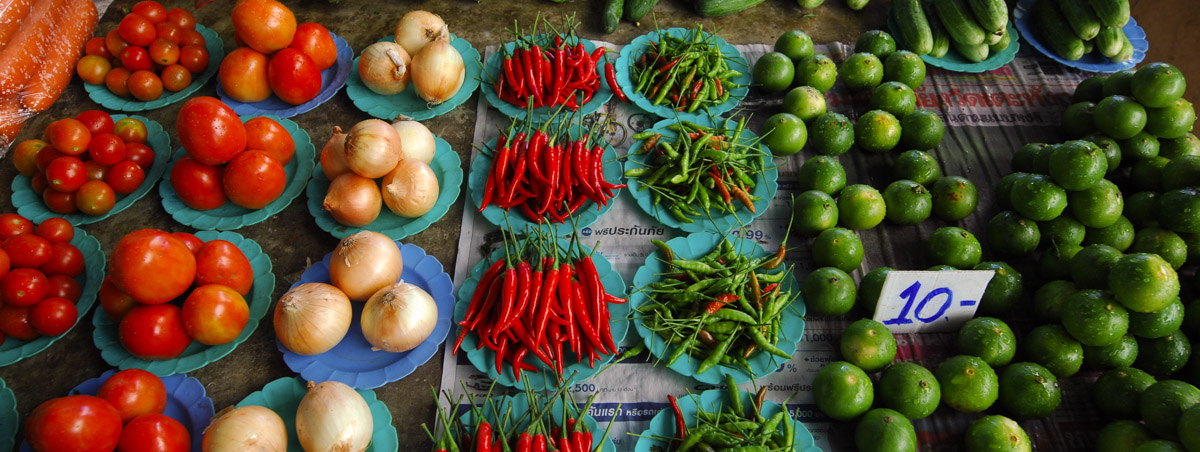 Spicy stuff, market in Chiang Mai