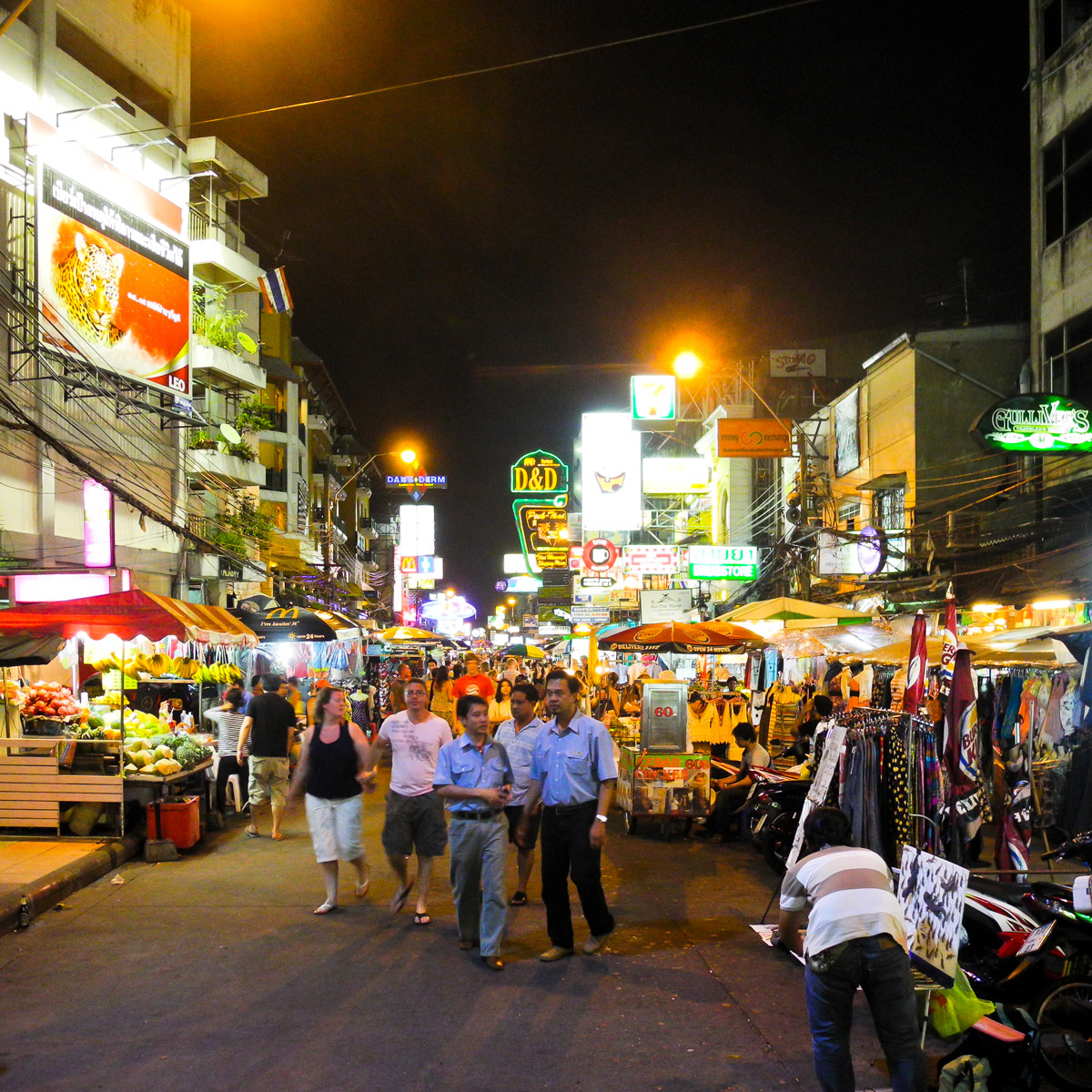 Kao San road at night, Bangkok