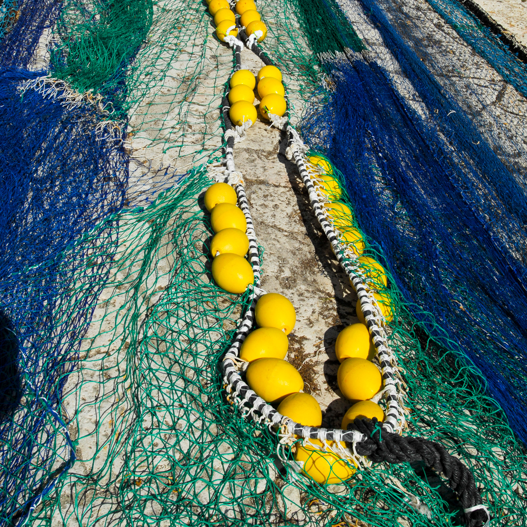 Fisher net laid out for drying