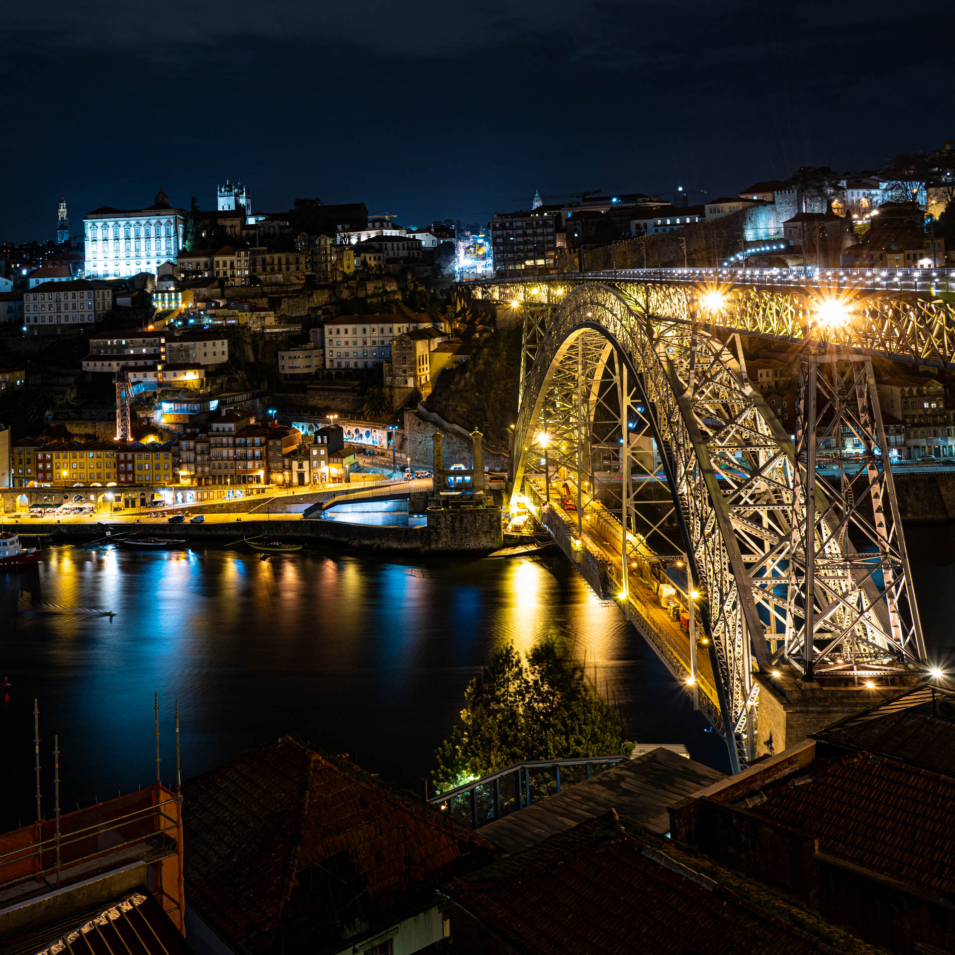 Ponte Dom Luiz I bei Nacht